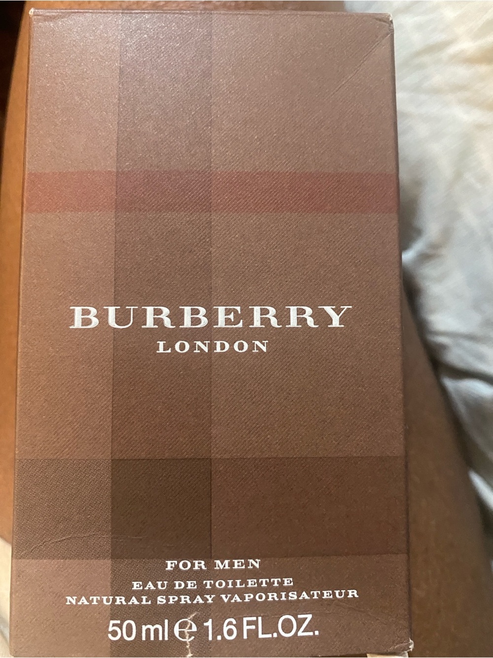 Burberry Brown Plaid Men's Fragrance Box